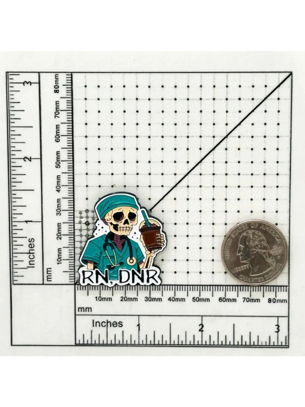 ⭐RN DNR Skeleton Doctor Enamel Pins Healthcare Worker Brooches Metal Skeleton
